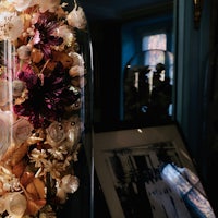 a glass vase filled with flowers